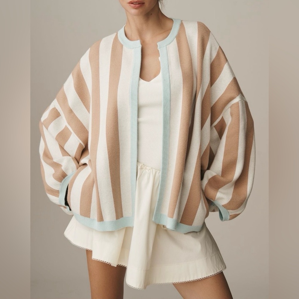 NWT Bel Kazan By Anthropologie Open-Front Icon Cardigan Sweater One Size